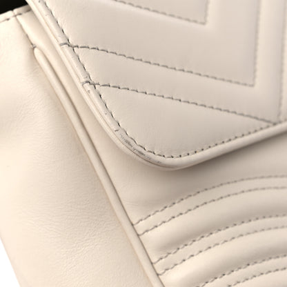 Gucci Calfskin Matelasse Small GG Marmont Top Handle Shoulder Bag White 17 of 18