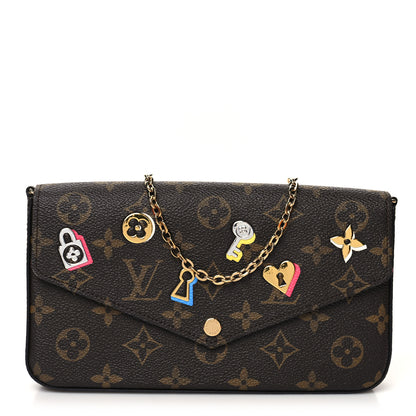 Louis Vuitton Monogram LV Love Lock Pochette Felicie Chain Wallet 1 of 14