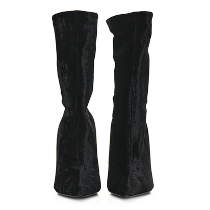 Balenciaga Velvet Spandex Extreme Pointed Toe Knife Ankle Boots 38 Black 2 of 6