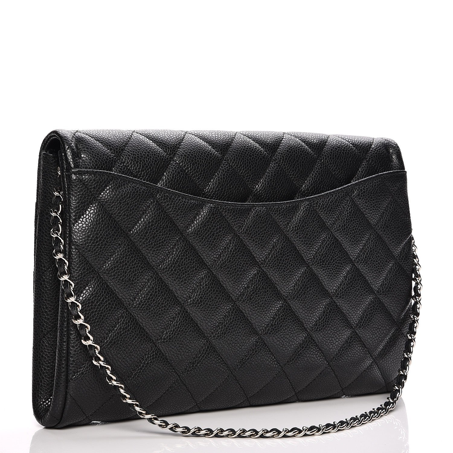 Chanel Caviar Quilted Clutch With Chain Flap Black 3 of 7