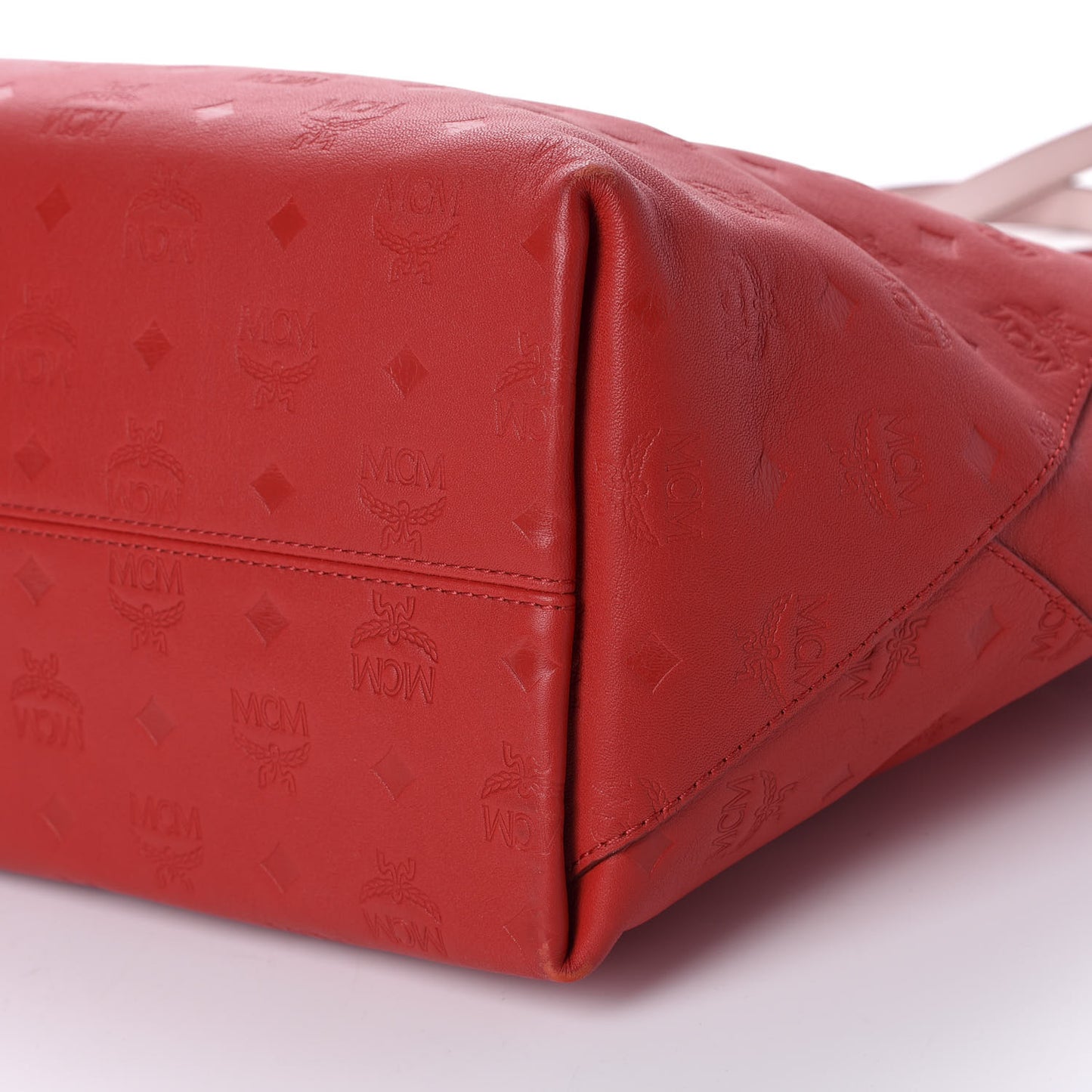 Calfskin Ottomar Monogram Medium Klara Top Zip Tote Red