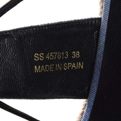 Saint Laurent Denim Stone Wash 95 Platform Lace Up Espadrille Wedge Sandals 38 Ultramar 9 of 12