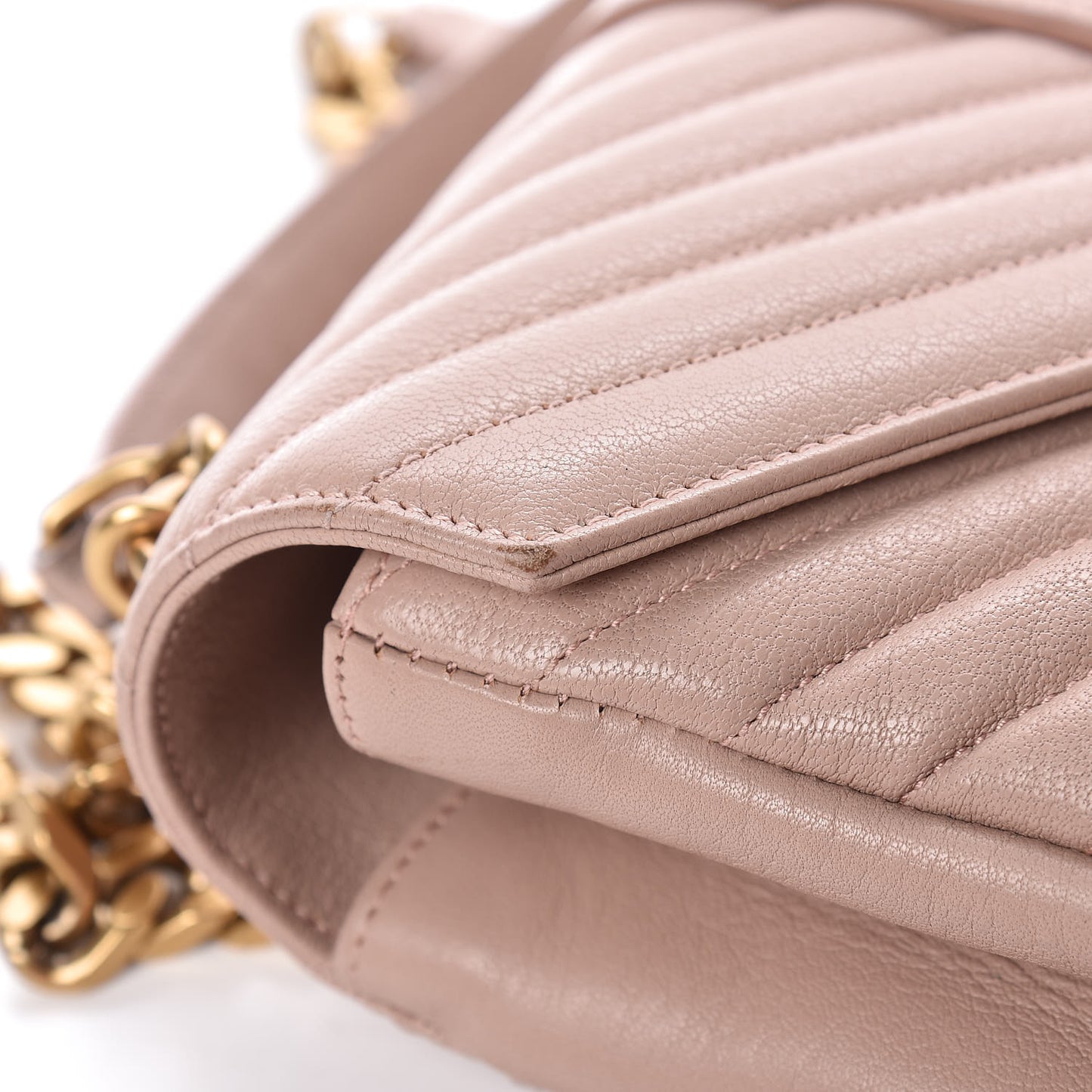 Sheepskin Matelasse Chevron Monogram Medium College Bag Fard
