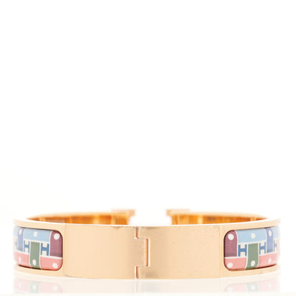 Hermes Enamel Printed Narrow Son du H Clic Clac H Bracelet PM Album De Soie 2 of 4