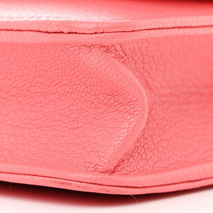 Chanel Grained Calfskin Clover CC Wallet On Chain WOC Pink 11 of 12