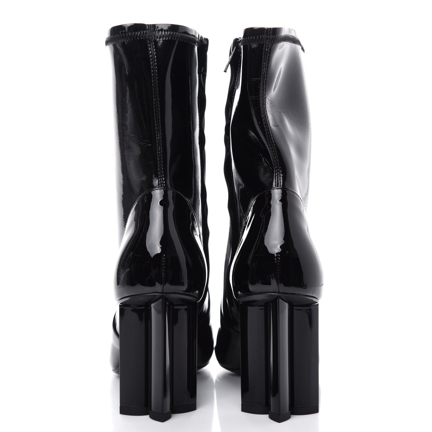 Patent Silhouette Ankle Boots 38 Black