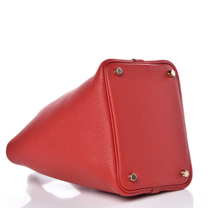 Hermes Taurillon Clemence Picotin Lock 18 PM Rouge Casaque 4 of 8