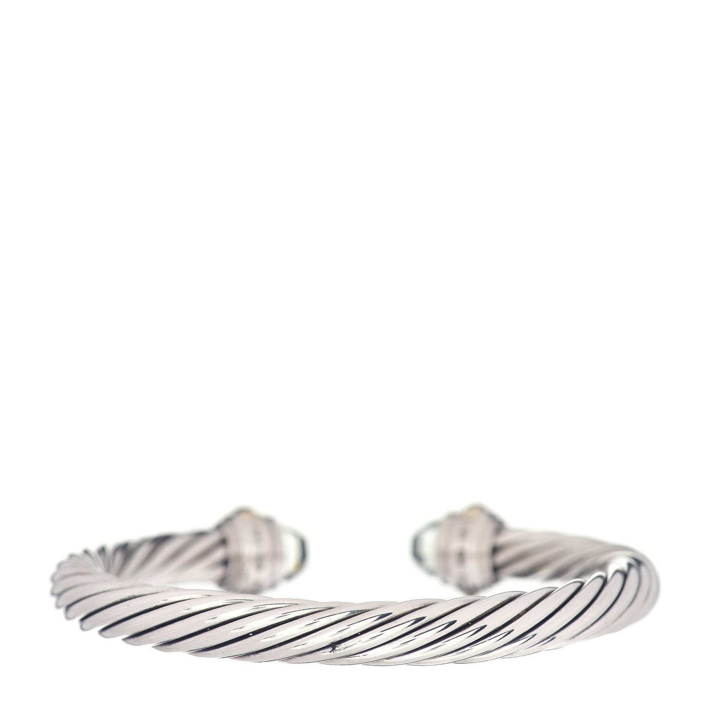 Sterling Silver 14K Yellow Gold Prasiolite 7mm Cable Classics Bracelet