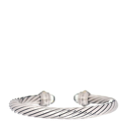 David Yurman Sterling Silver 14K Yellow Gold Prasiolite 7mm Cable Classics Bracelet 3 of 4