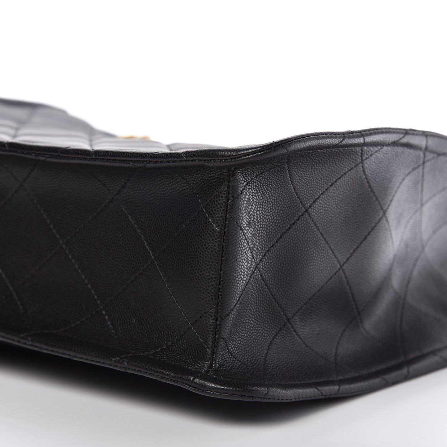 Caviar Quilted Sweet Classic Shopping Tote Black