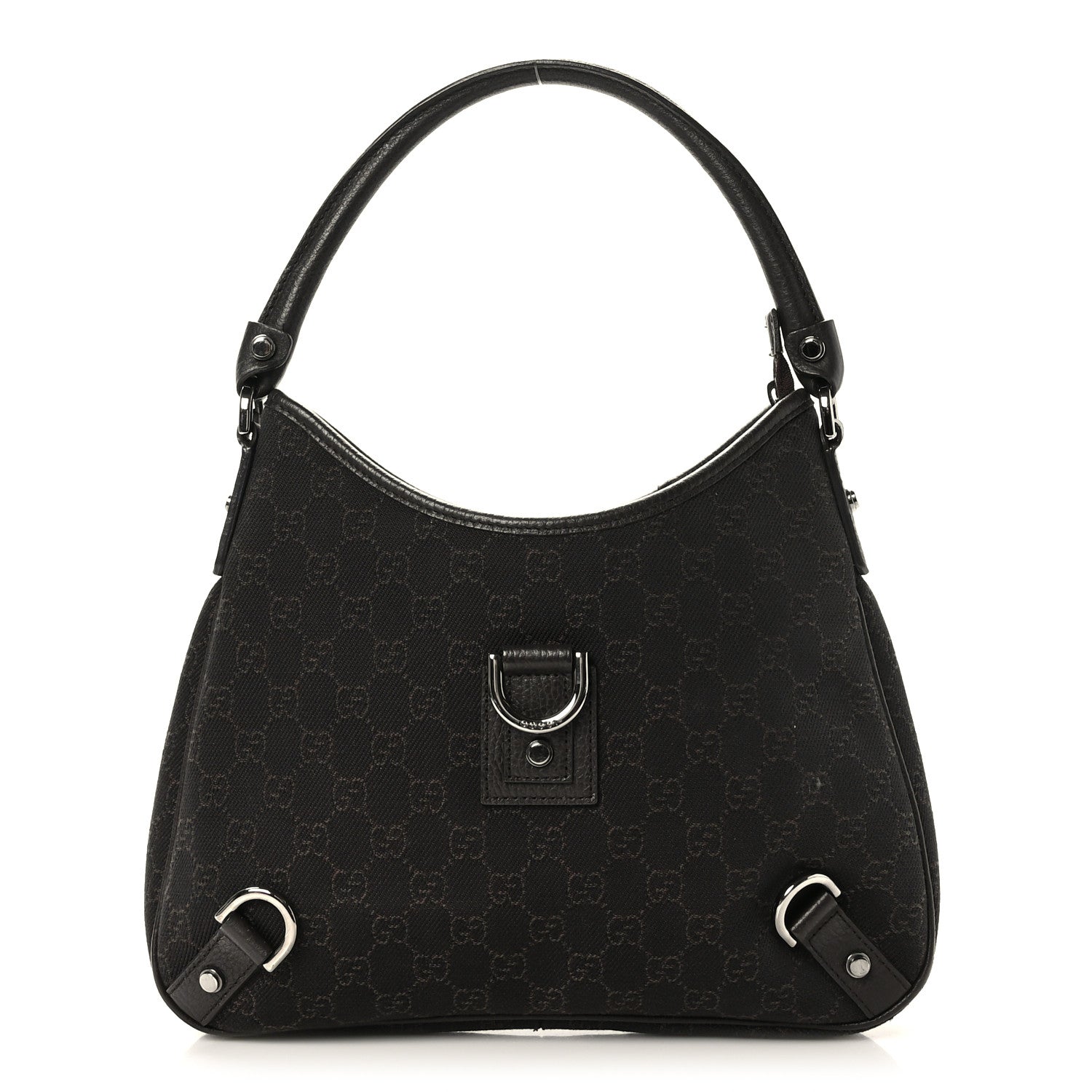 Gucci Denim Monogram Abbey D Ring Hobo Brown 1 of 10