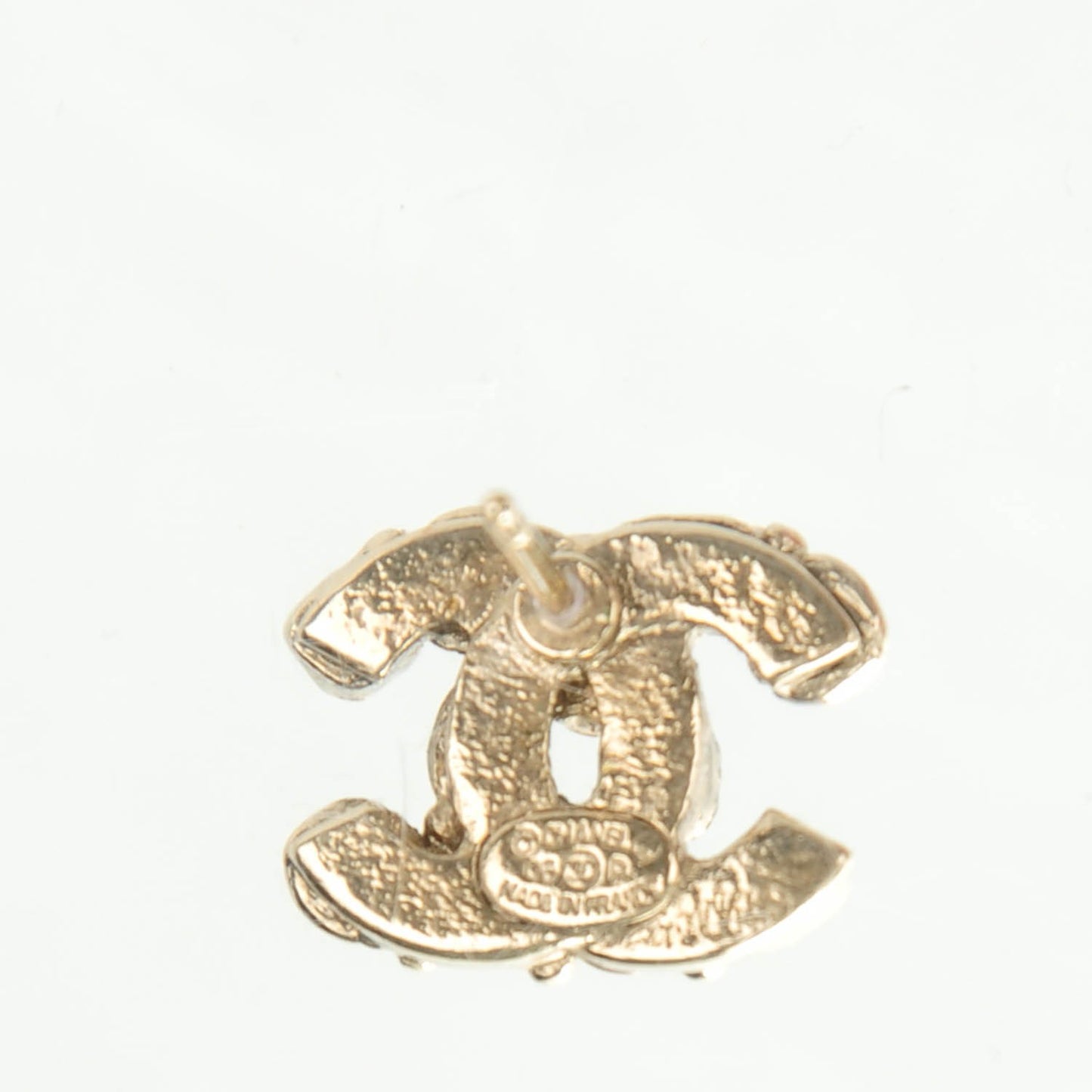 Gripoix Crystal CC Earrings Gold