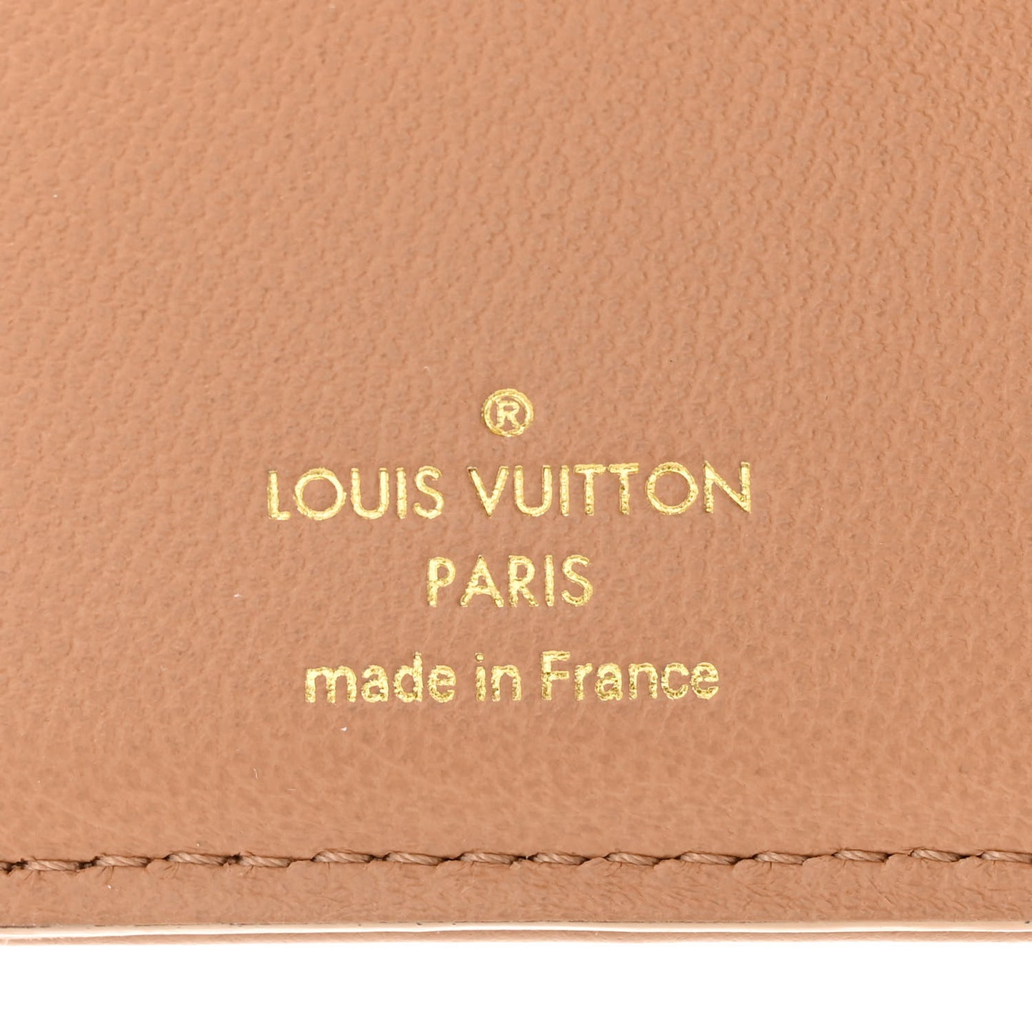 Lambskin Embossed Monogram Lou Coussin Wallet Camel