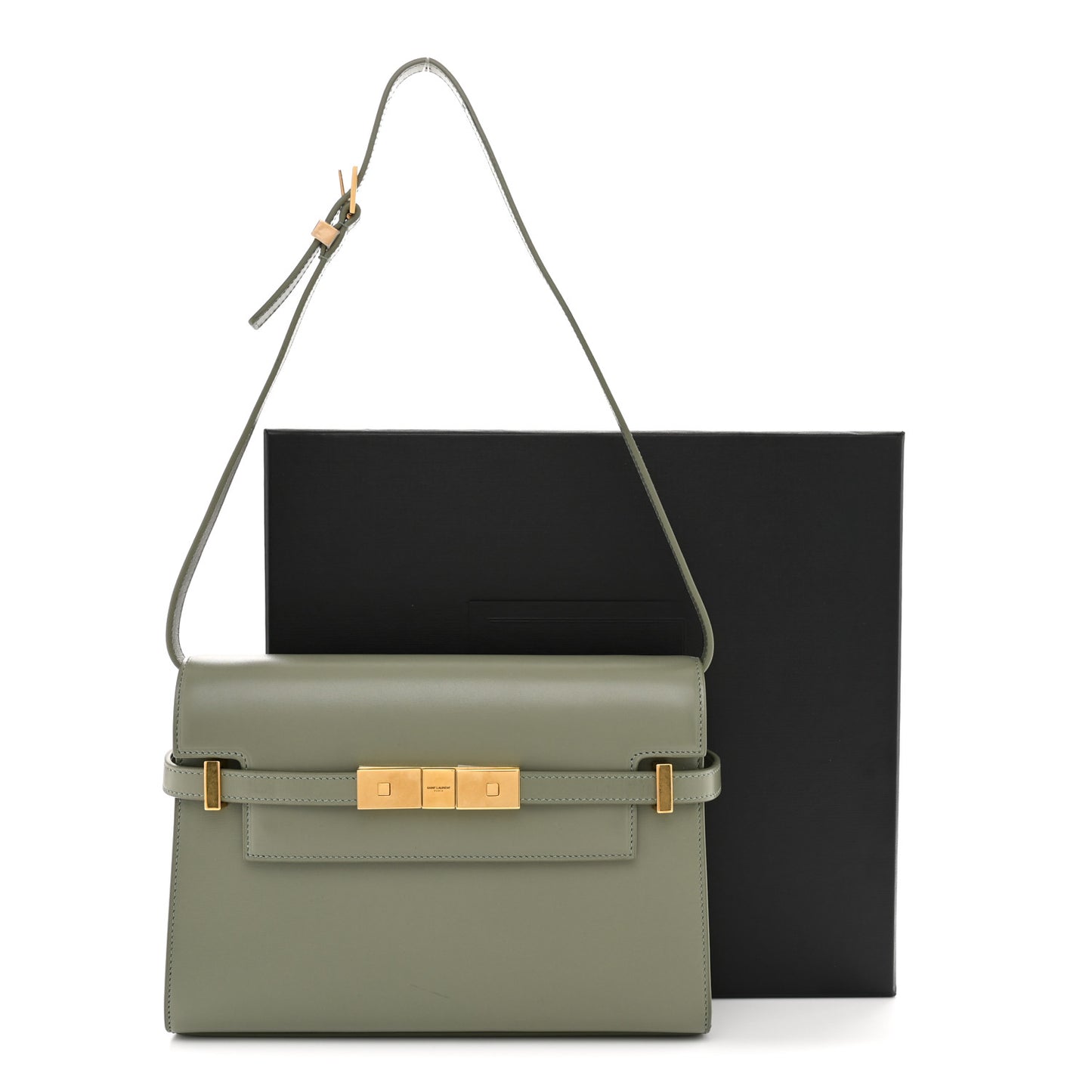 Smooth Calfskin Small Manhattan Shoulder Bag Light Green