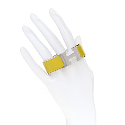 Hermes Enamel Wide Clic Clac H Bracelet PM Chartreuse 2 of 5