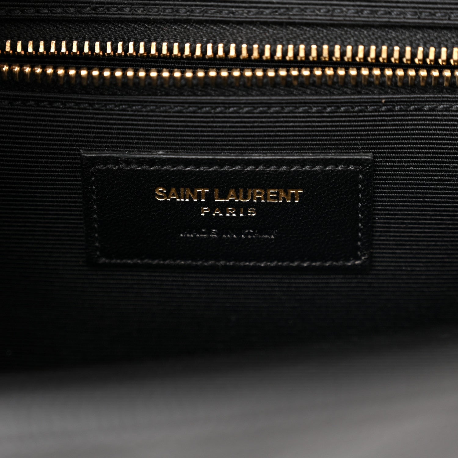 Saint Laurent Grain De Poudre Matelasse Chevron Large Monogram Satchel Black 6 of 10