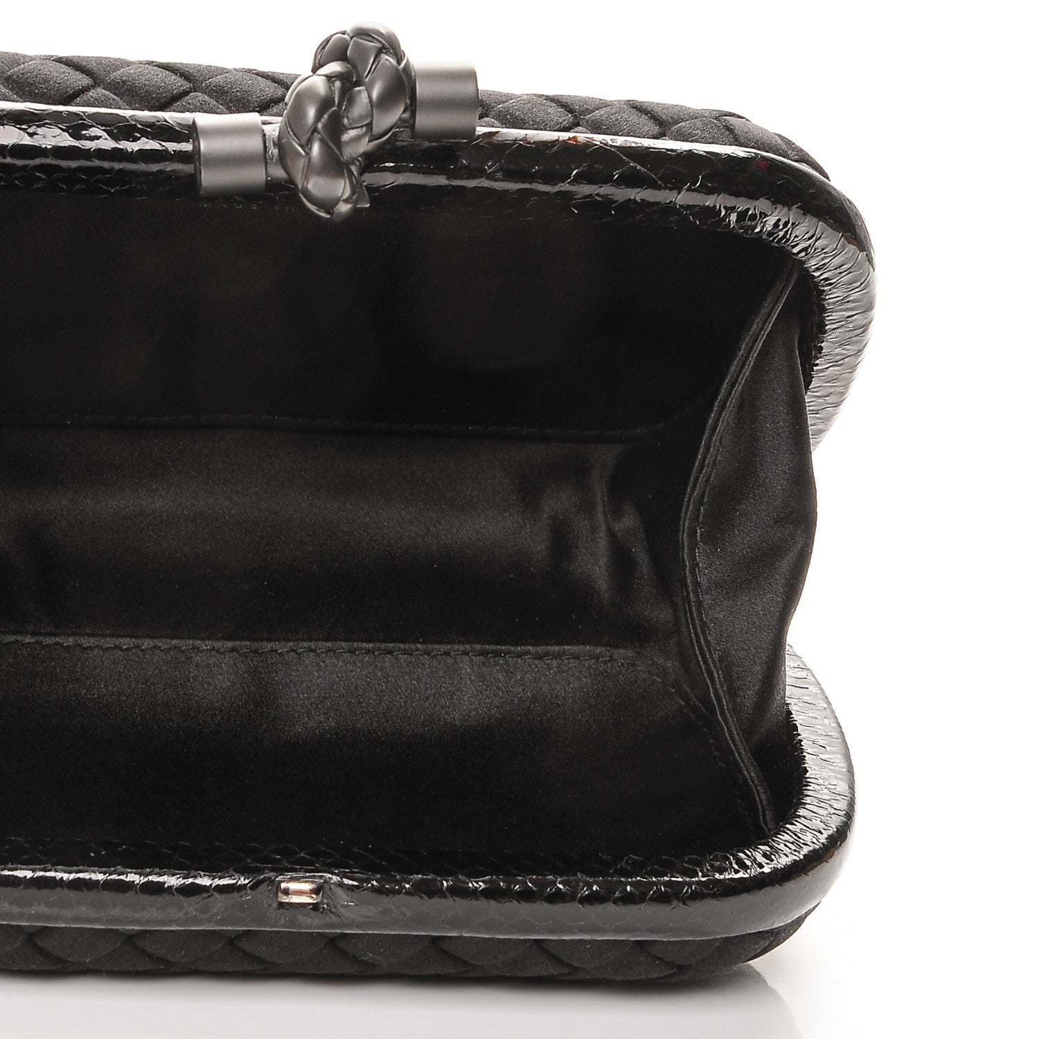 Bottega Veneta Satin Intreccio Impero Ayers Knot Clutch Black 5 of 6