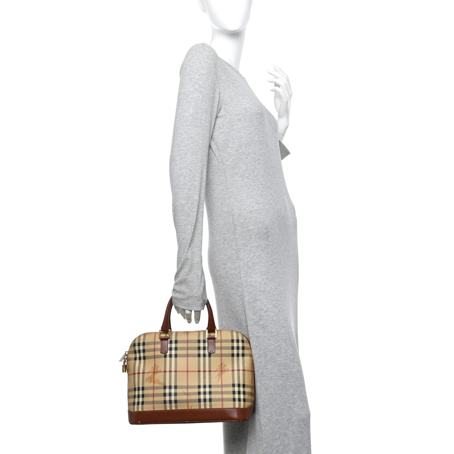Haymarket Check Top Handle Crossbody Brown