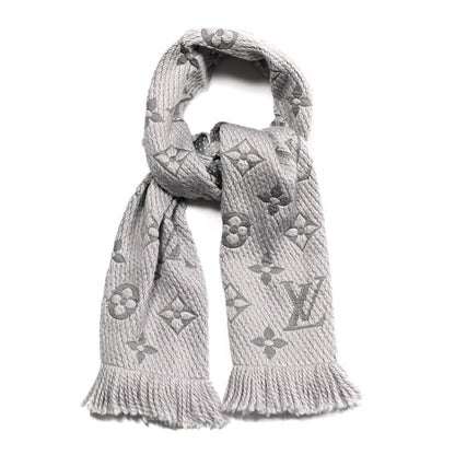 Louis Vuitton Wool Silk Logomania Scarf Pearl Grey 1 of 4
