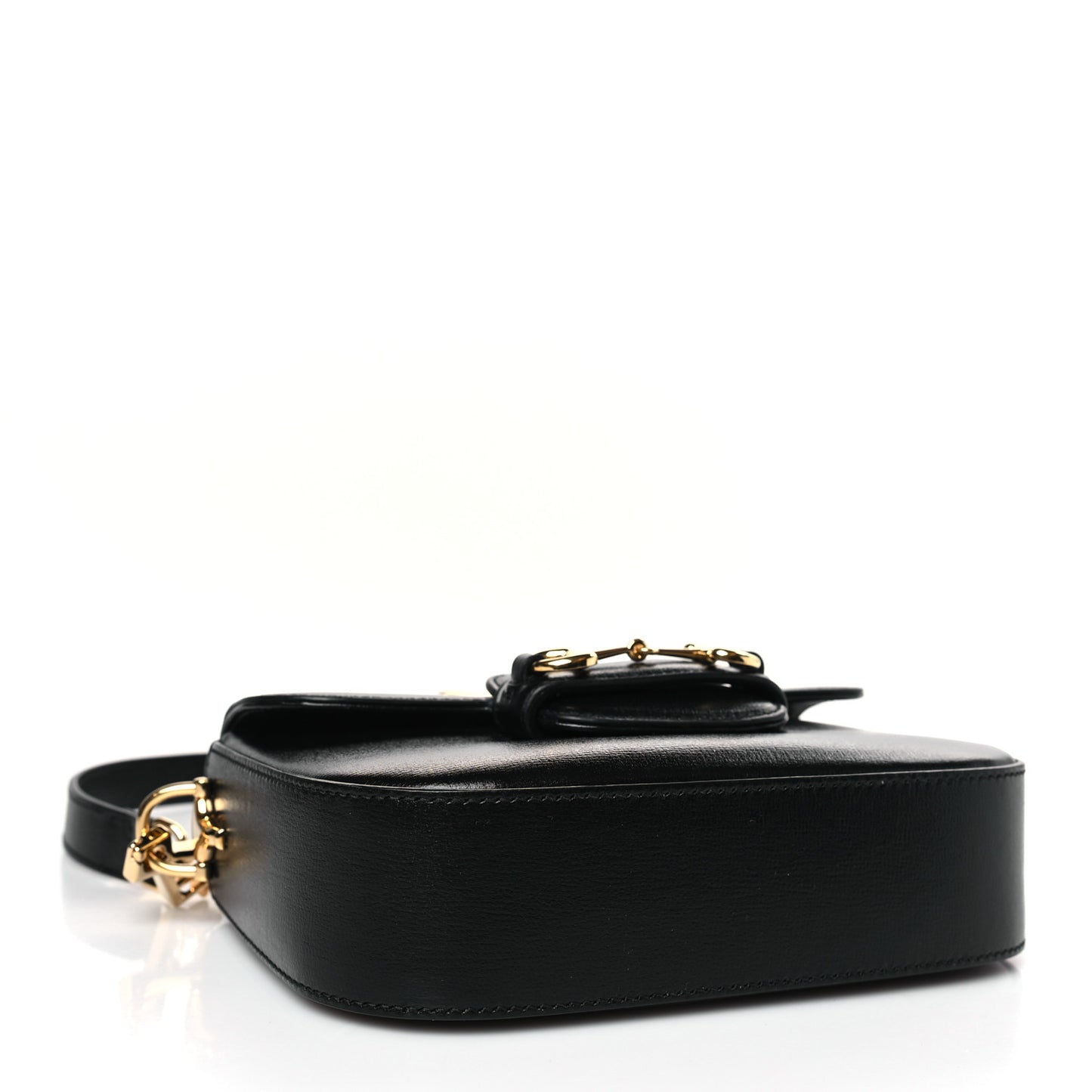 Azalea Calfskin Web Mini Horsebit 1955 Shoulder Bag Black