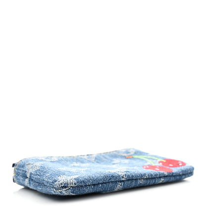 Louis Vuitton LV X TM Monogram Denim Cerises Key Pouch Blue 4 of 7