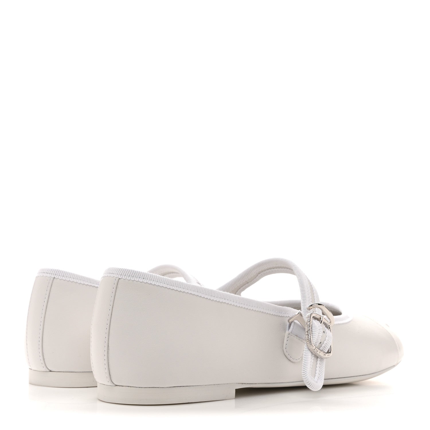 Chanel Lambskin Mary Jane Flats 40 White 5 of 10