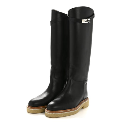 Hermes Calfskin Faustine Boots 38.5 Black 3 of 11