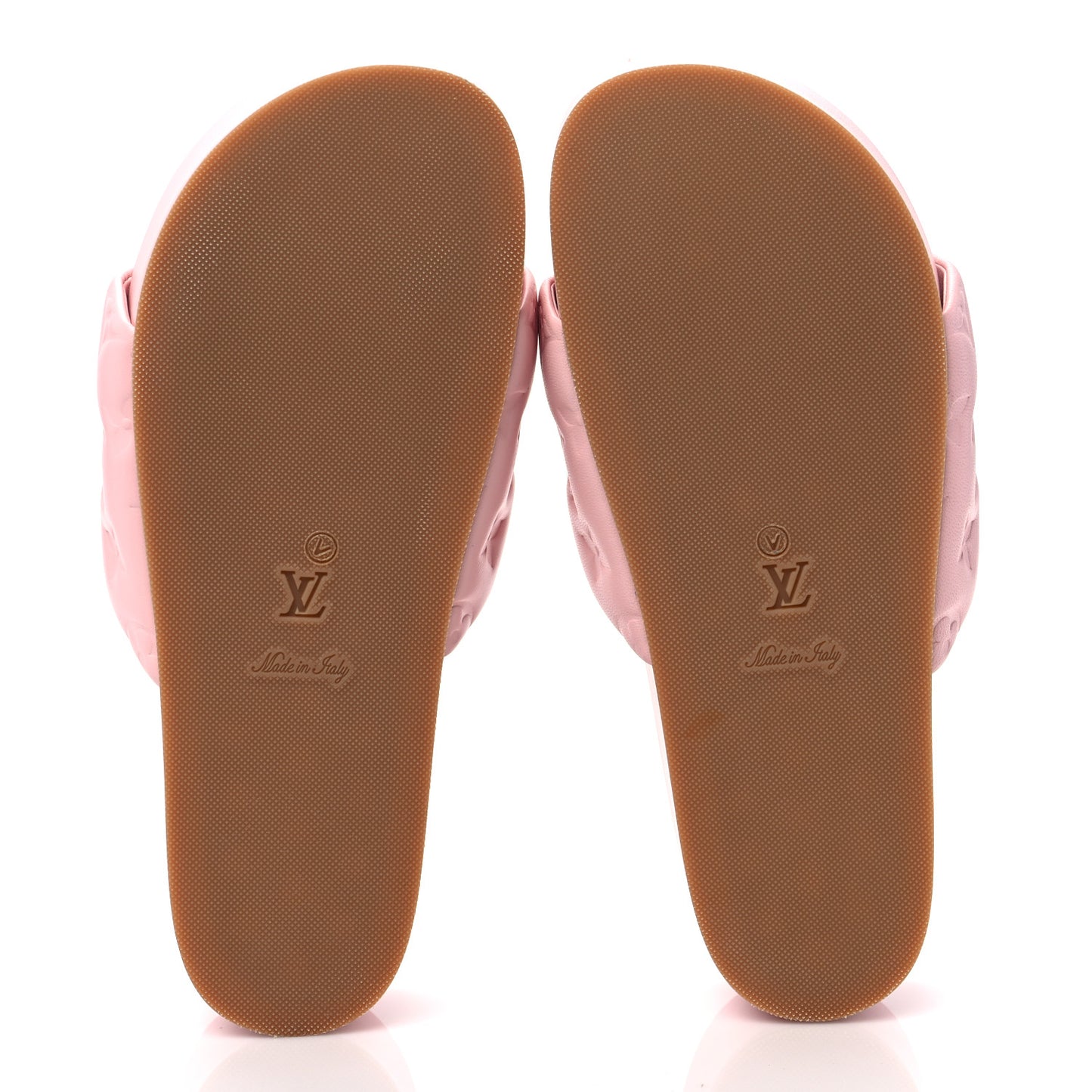 Lambskin Embossed Monogram Jumbo Flatform Mule Sandals 39 Rose Clair