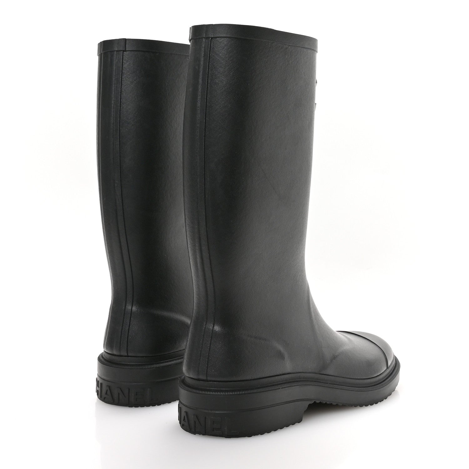 Chanel Caoutchouk CC High Boots 38 Black 5 of 8