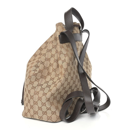 Gucci Monogram Dollar Calfskin O Drawstring Backpack Beige Ebony Testa di Moro Dark Chocolate 3 of 9