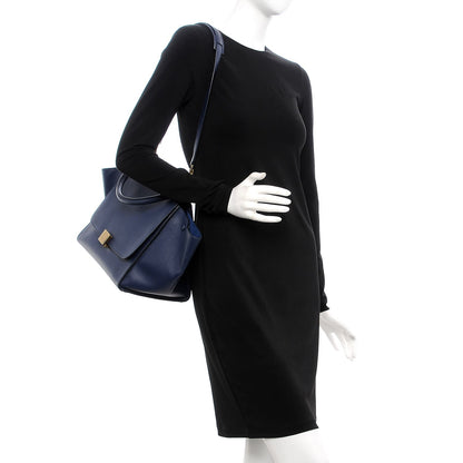 Celine Palmelato Calfskin Medium Trapeze Ink Blue 2 of 14
