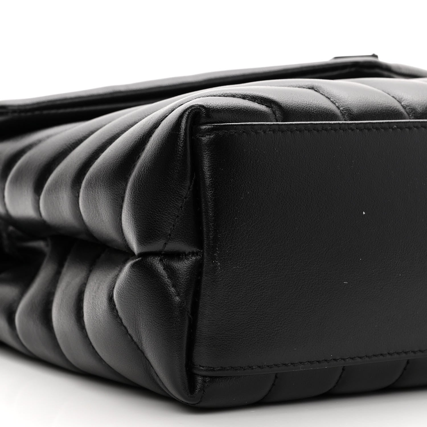 Saint Laurent Calfskin Y Quilted Monogram Monochrome Small Loulou Chain Satchel Black 10 of 11