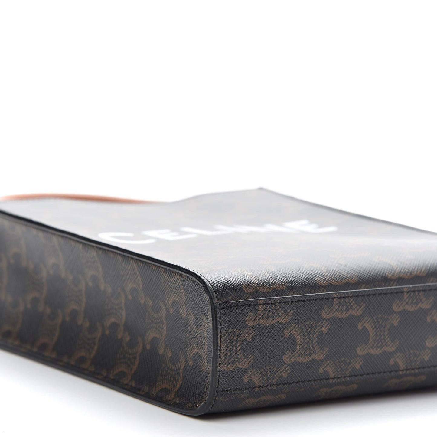 Triomphe Canvas Calfskin Mini Vertical Cabas Tan