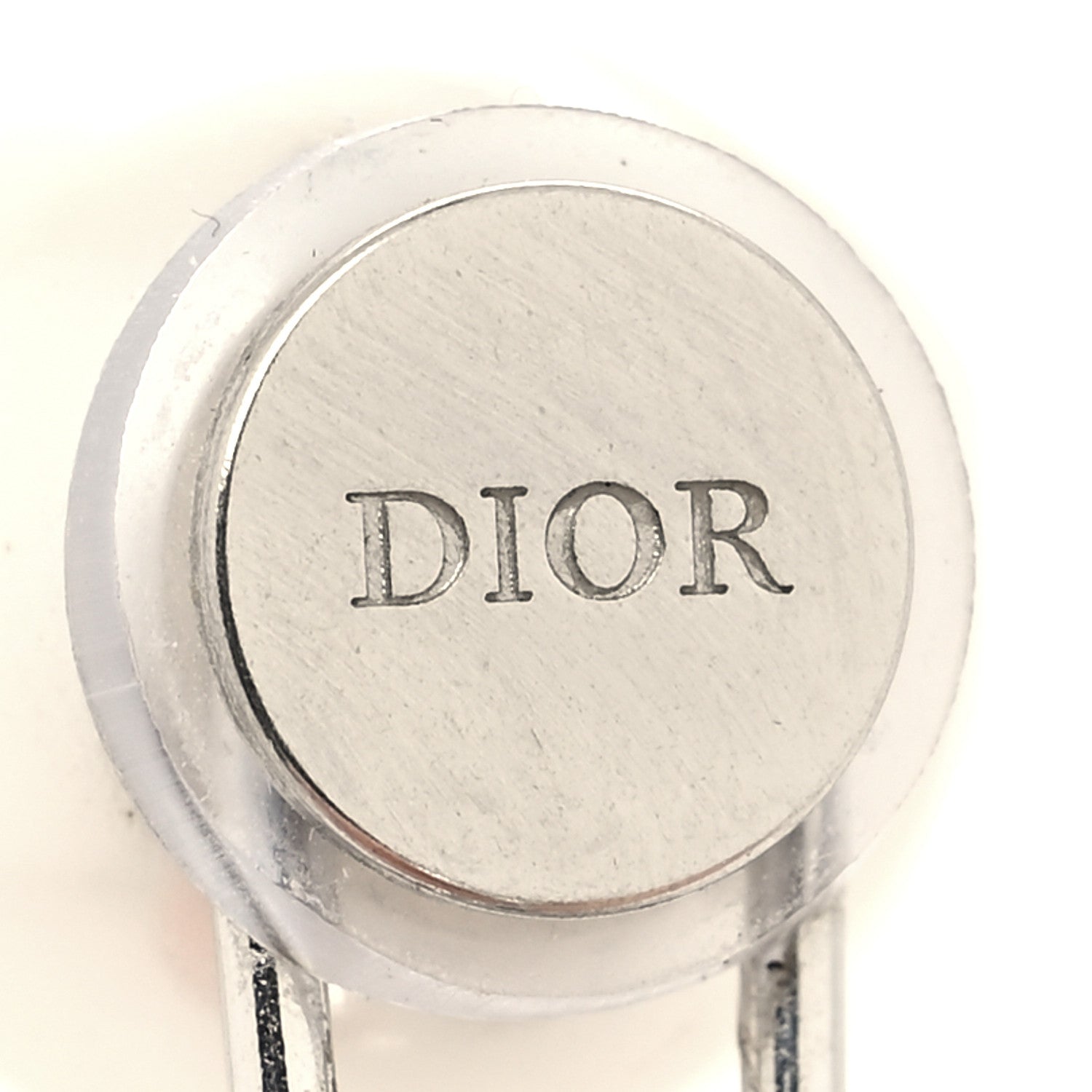 Christian Dior Pearl Crystal Tribal CD Clip On Drop Earrings Silver 4 of 4