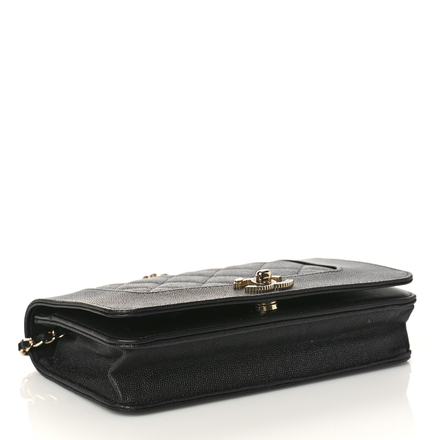 Caviar Quilted Vintage Mademoiselle Wallet On Chain WOC Black