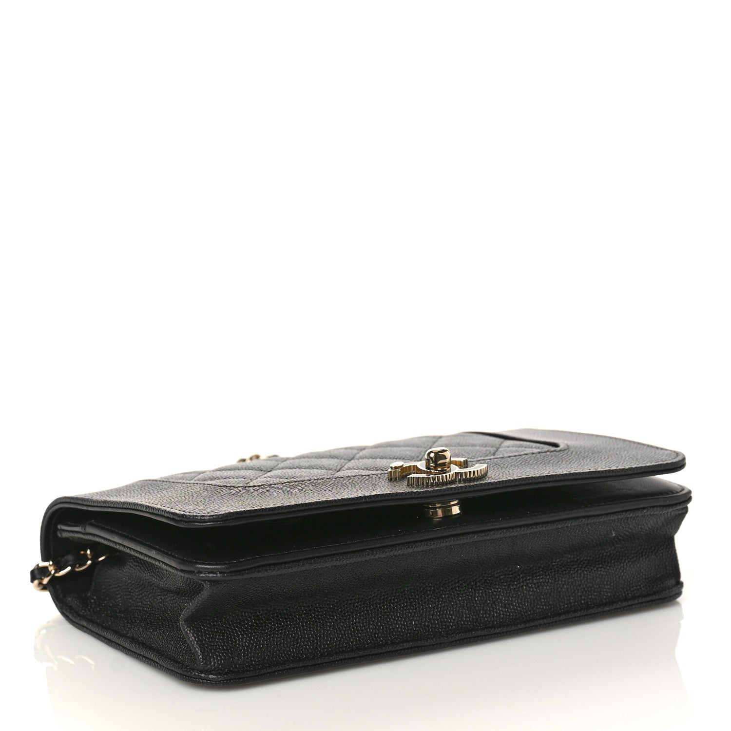 Chanel Caviar Quilted Vintage Mademoiselle Wallet On Chain WOC Black 4 of 12