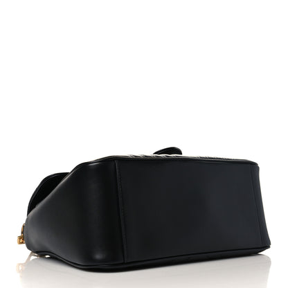 Gucci Calfskin Matelasse Small GG Marmont Top Handle Shoulder Bag Black 4 of 7