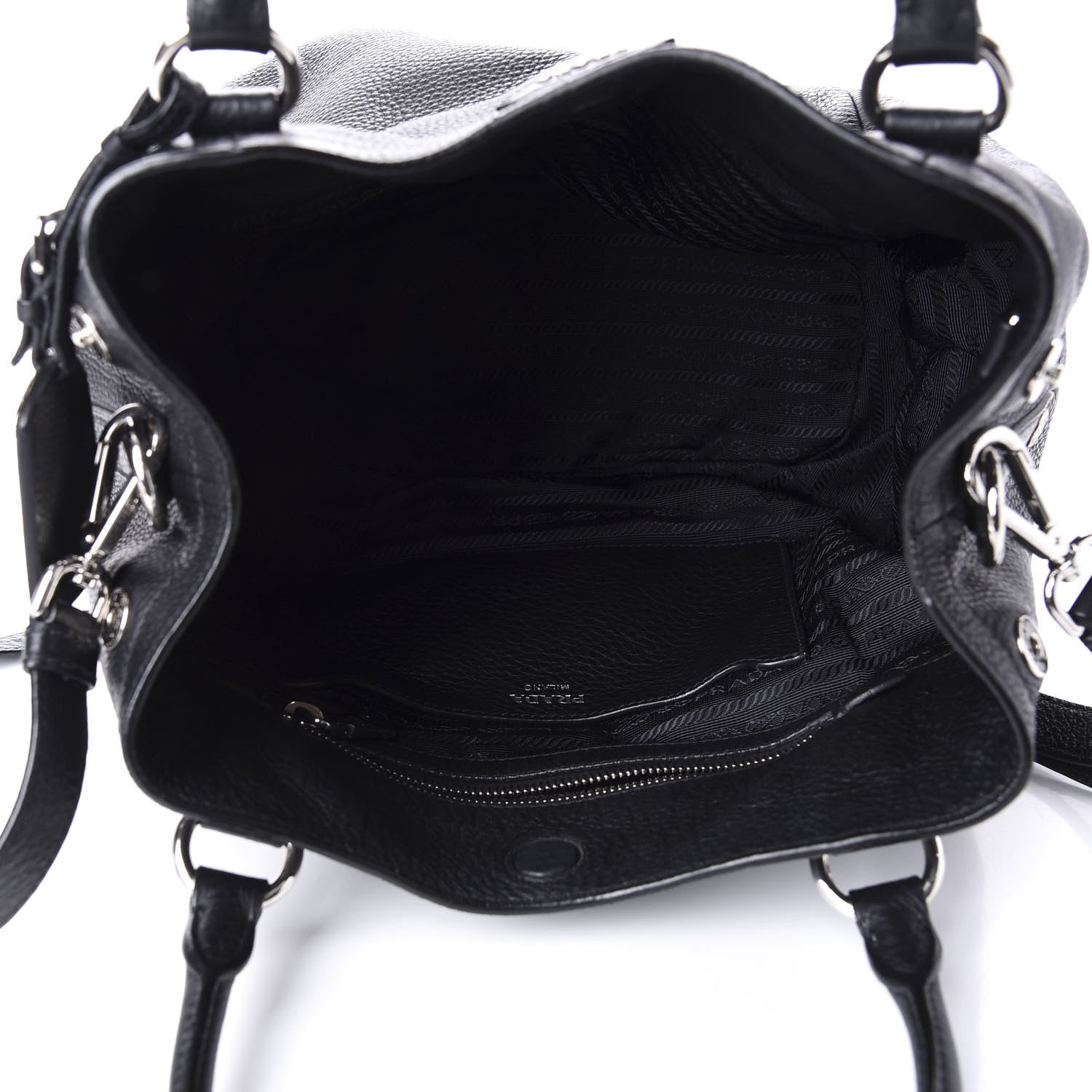 Prada Vitello Daino Shoulder Bag Black 6 of 11
