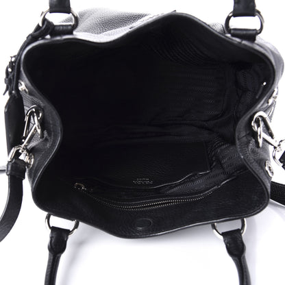 Prada Vitello Daino Shoulder Bag Black 6 of 11