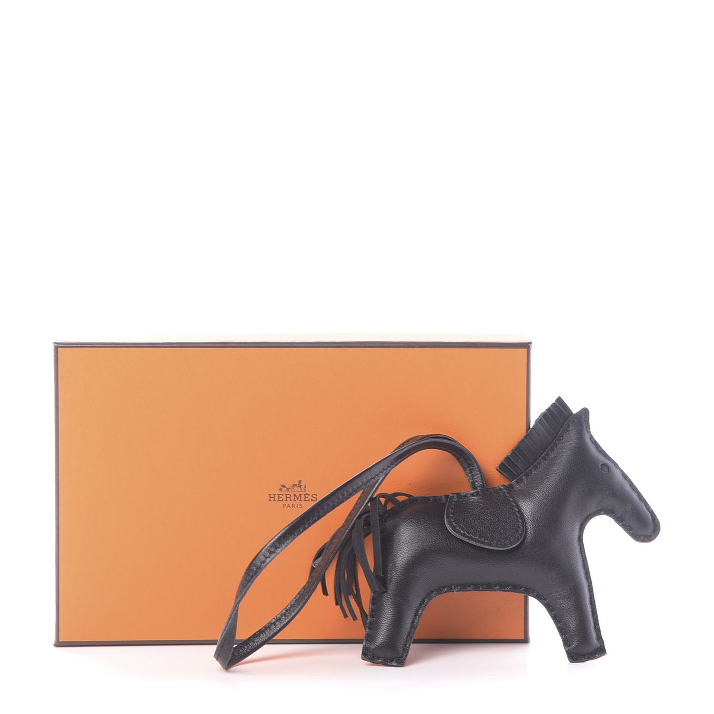 Milo Lambskin Grigri Rodeo Horse Bag Charm MM So Black