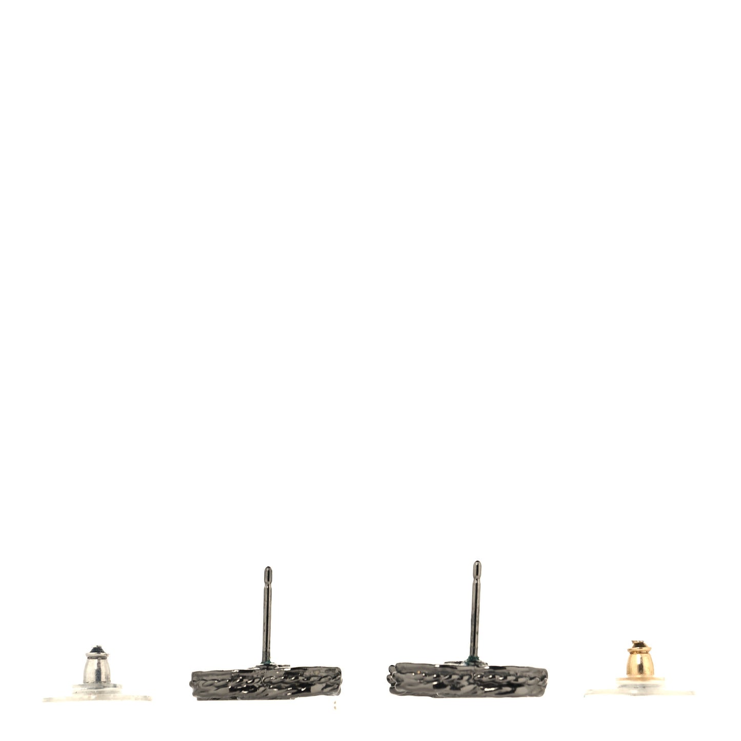 Ruthenium Crystal CC Earrings Black