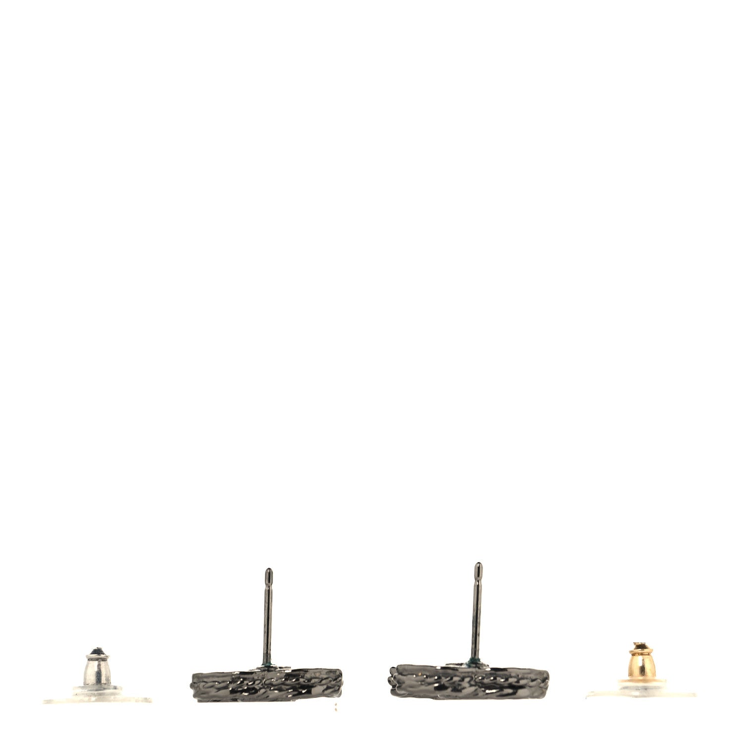 Chanel Ruthenium Crystal CC Earrings Black 3 of 4