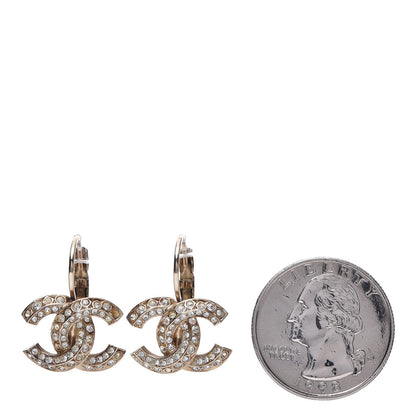 Chanel Crystal CC Dangle Earrings Gold 2 of 6