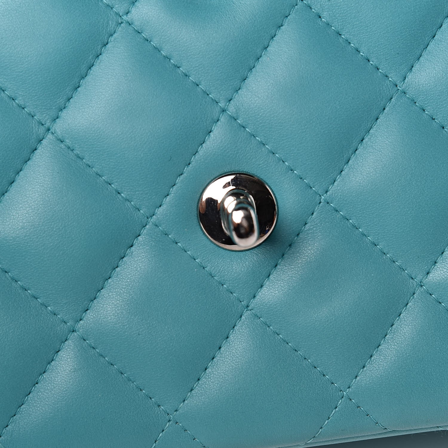 Chanel Lambskin Quilted Jumbo Double Flap Turquoise 11 of 16