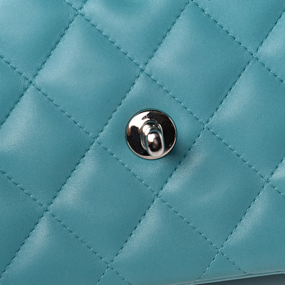 Chanel Lambskin Quilted Jumbo Double Flap Turquoise 11 of 16