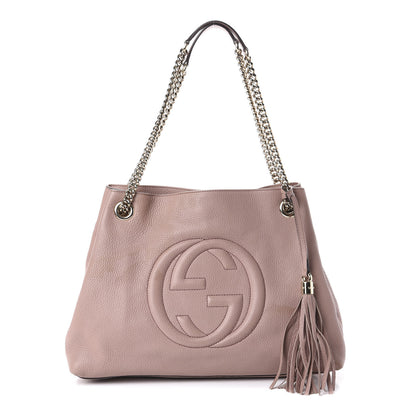Gucci Pebbled Calfskin Medium Soho Chain Shoulder Bag Dark Cipria 1 of 12