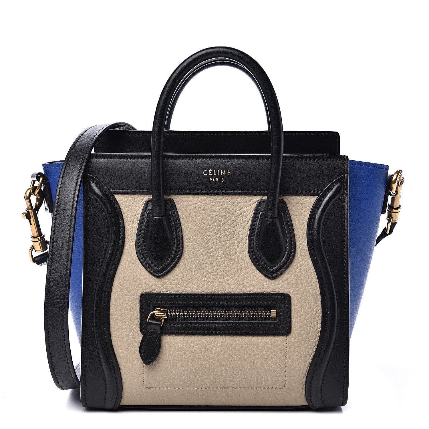 Celine Elephant Calfskin Nano Tri-Color Luggage Beige 1 of 13