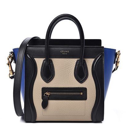 Celine Elephant Calfskin Nano Tri-Color Luggage Beige 1 of 13