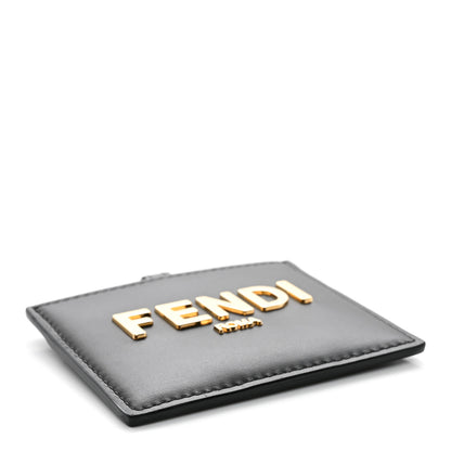 Fendi Vitello Kyoto Metal Fendi Roma Logo Badge Holder With Chain Black 4 of 7