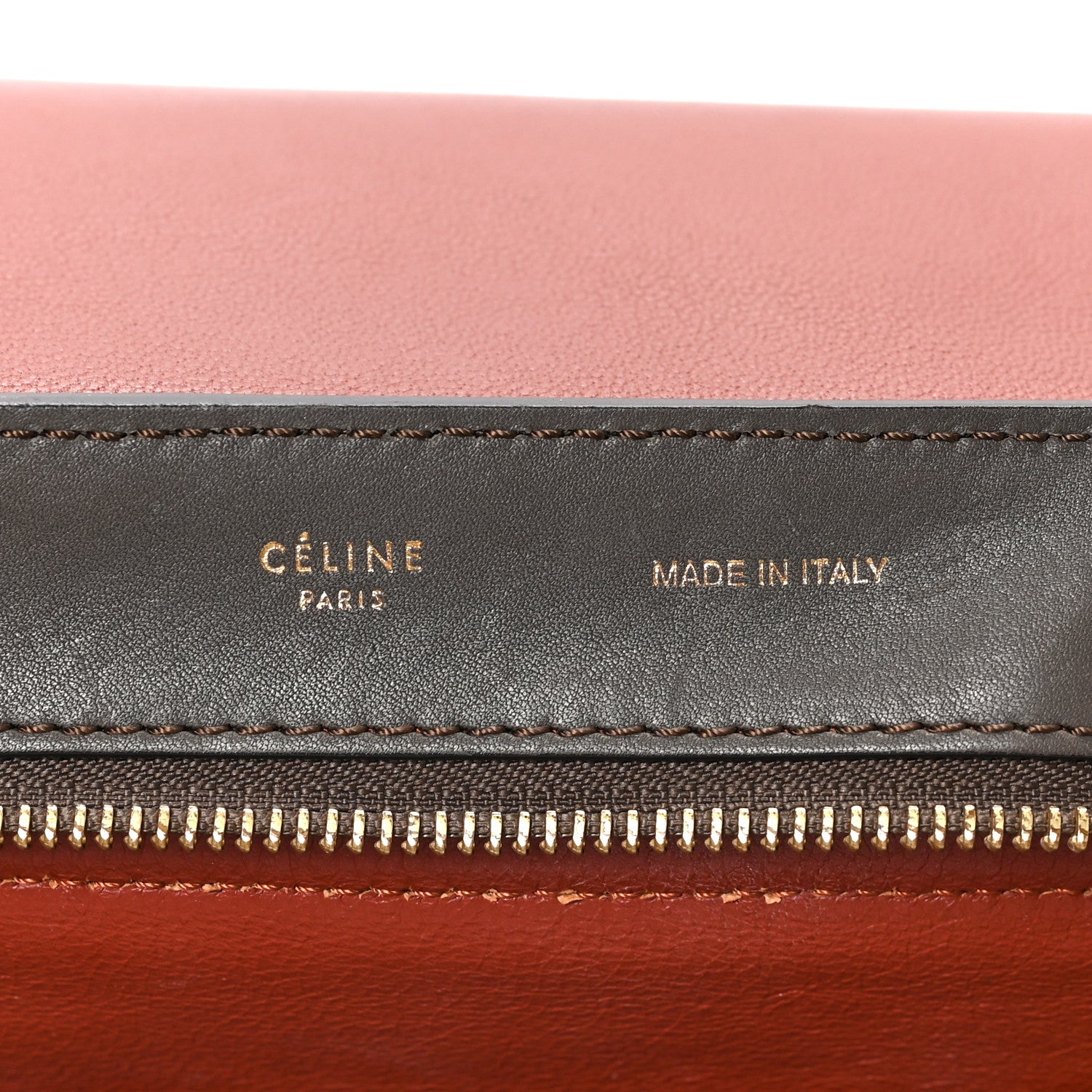 Celine Calfskin Suede Medium Tri-Color Trapeze Terracotta 6 of 11